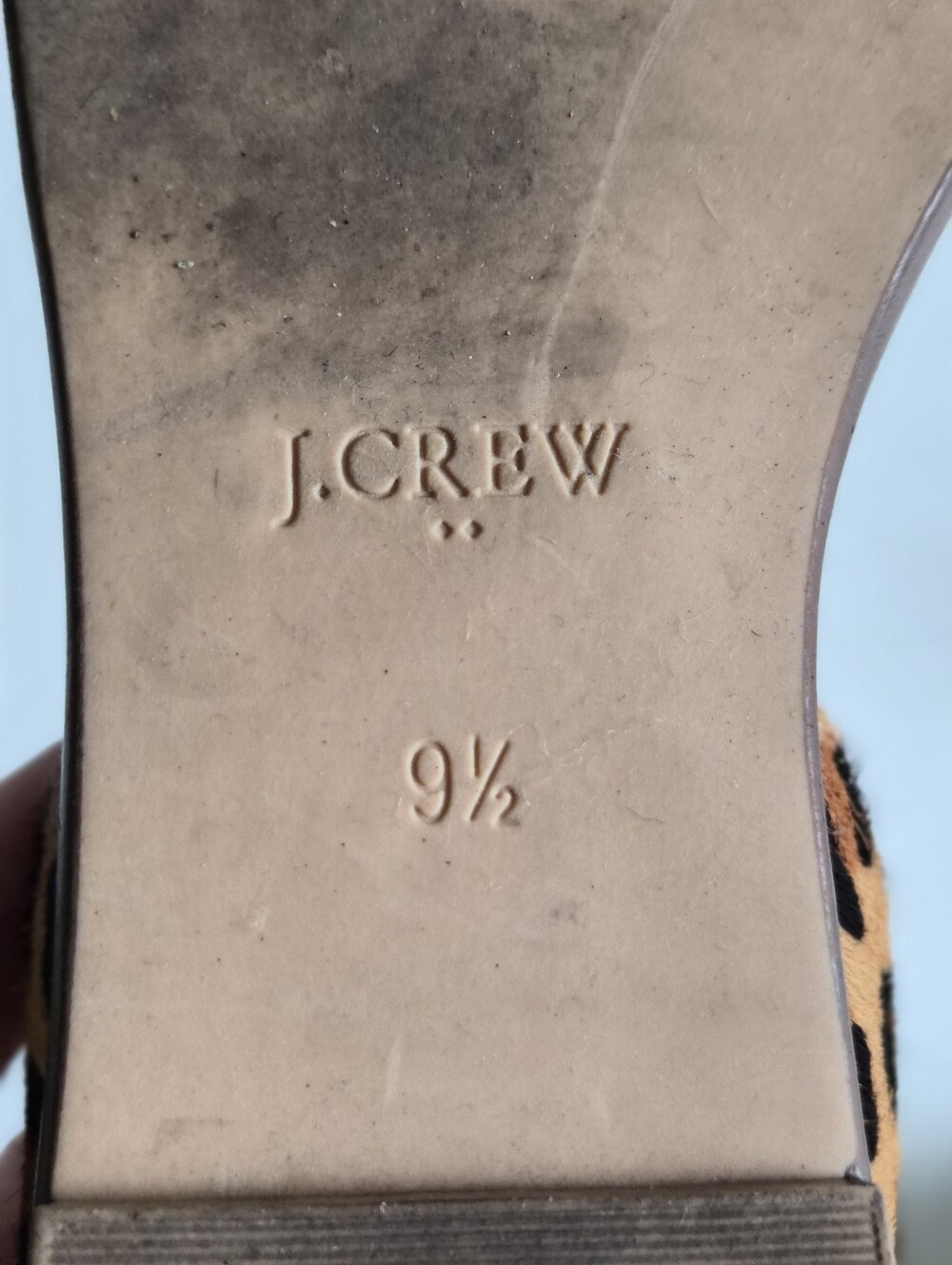 J.Crew Morgan Leopard Calf Hair Peep Toe Flats Size 9.5 Brown Tan Animal Print - Picture 14 of 16